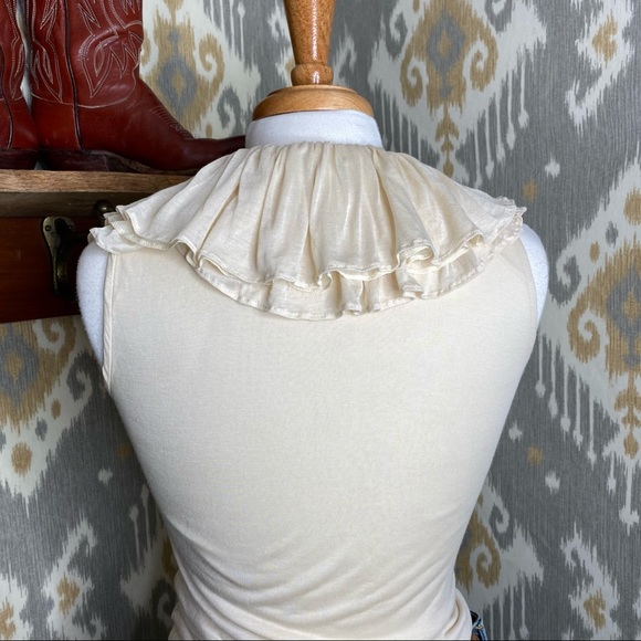 Ralph Lauren Ivory Silk & Modal Ruffle Tank Top - Picture 8 of 9